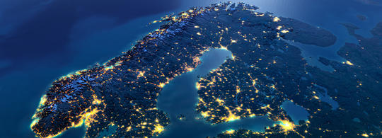 Flyfoto over Norge, Sverige og Finland